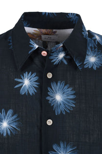 Paul Smith Reg Fit Floral Shirt Greyish Blue Paul Smith