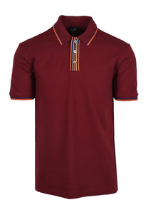 Paul Smith Reg Fit Stripe Placket Polo Burgundy Paul Smith