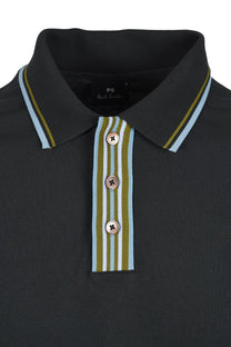 Paul Smith Reg Fit Stripe Placket Polo Green Paul Smith