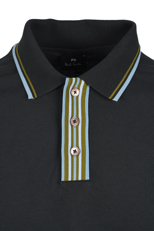 Paul Smith Reg Fit Stripe Placket Polo Green