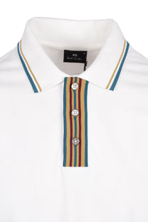 Paul Smith Reg Fit Stripe Placket Polo White Paul Smith
