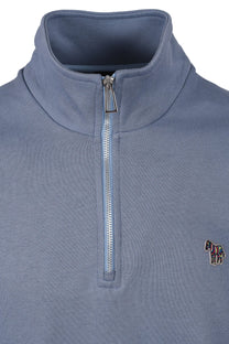 Paul Smith Reg Fit Zebra Half Zip Greyish Blue Paul Smith