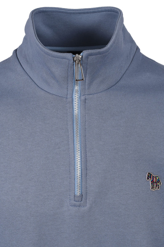 Paul Smith Reg Fit Zebra Half Zip Greyish Blue