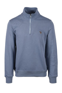 Paul Smith Reg Fit Zebra Half Zip Greyish Blue Paul Smith