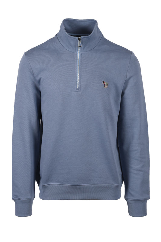 Paul Smith Reg Fit Zebra Half Zip Greyish Blue