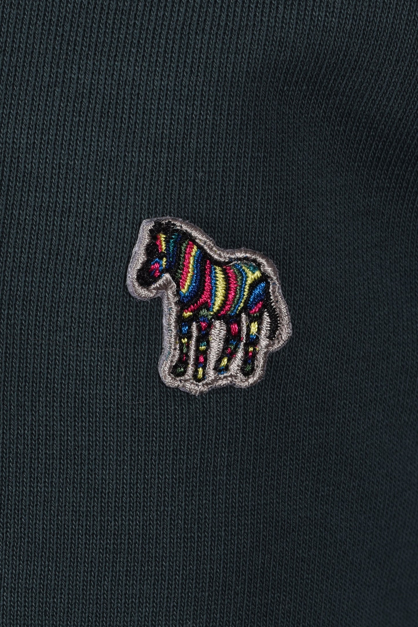 Paul Smith Reg Fit Zebra Half Zip Petrol Green