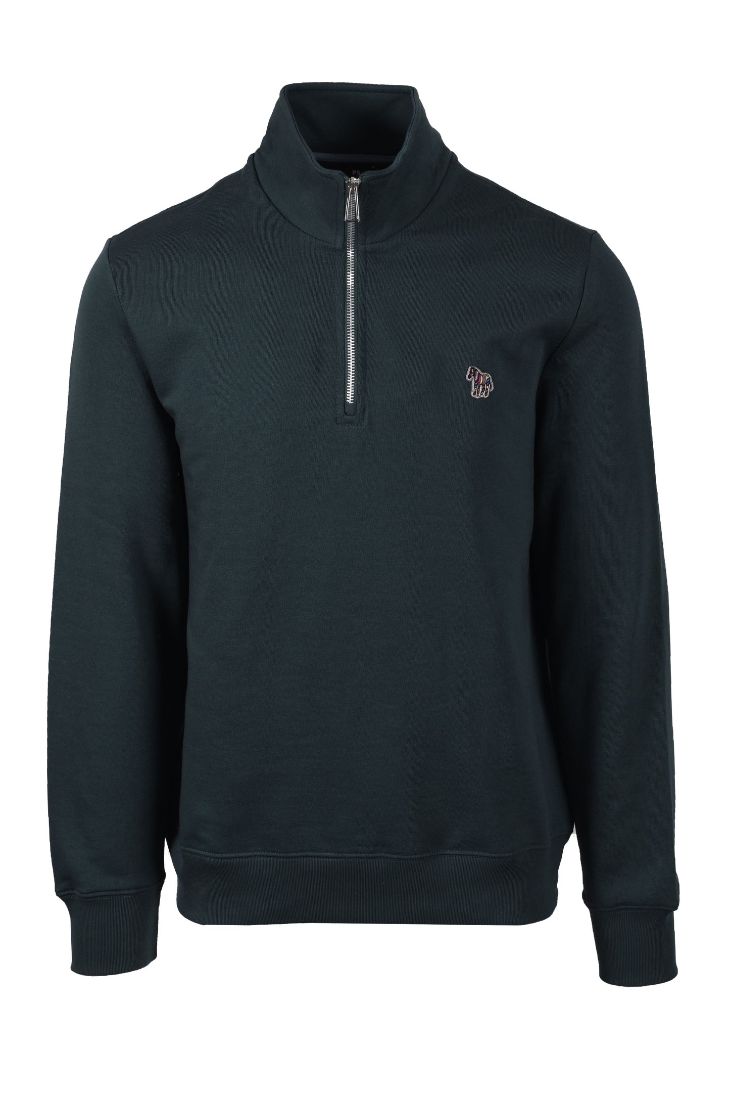 Paul Smith Reg Fit Zebra Half Zip Petrol Green