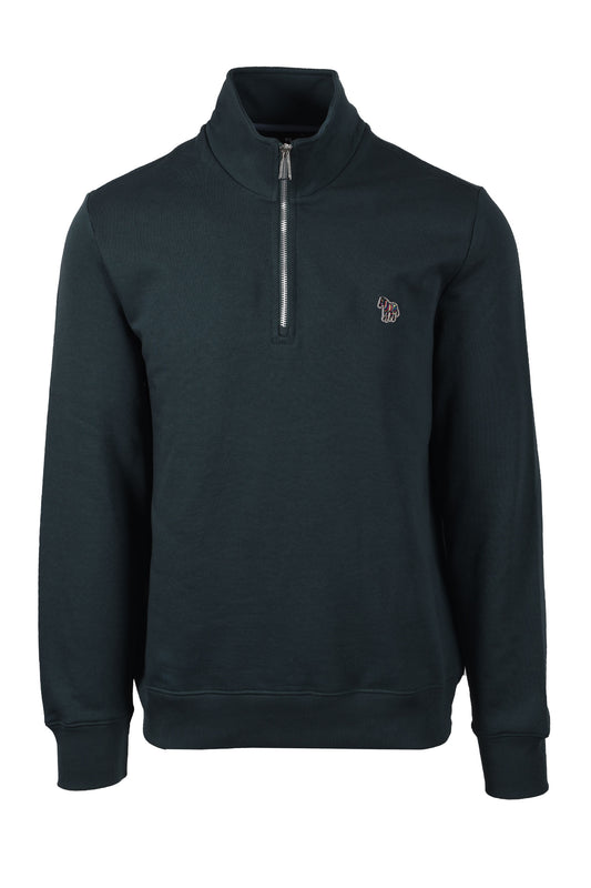 Paul Smith Reg Fit Zebra Half Zip Petrol Green