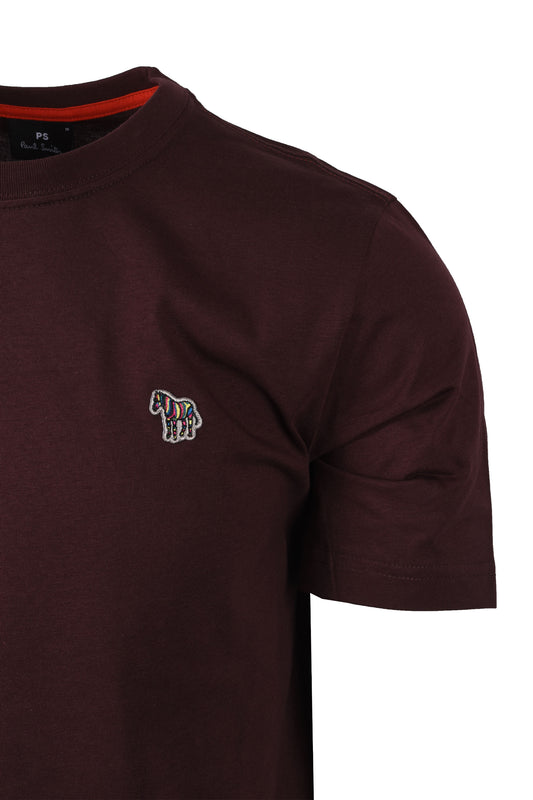 Paul Smith Reg Fit Zebra T-Shirt Burgundy