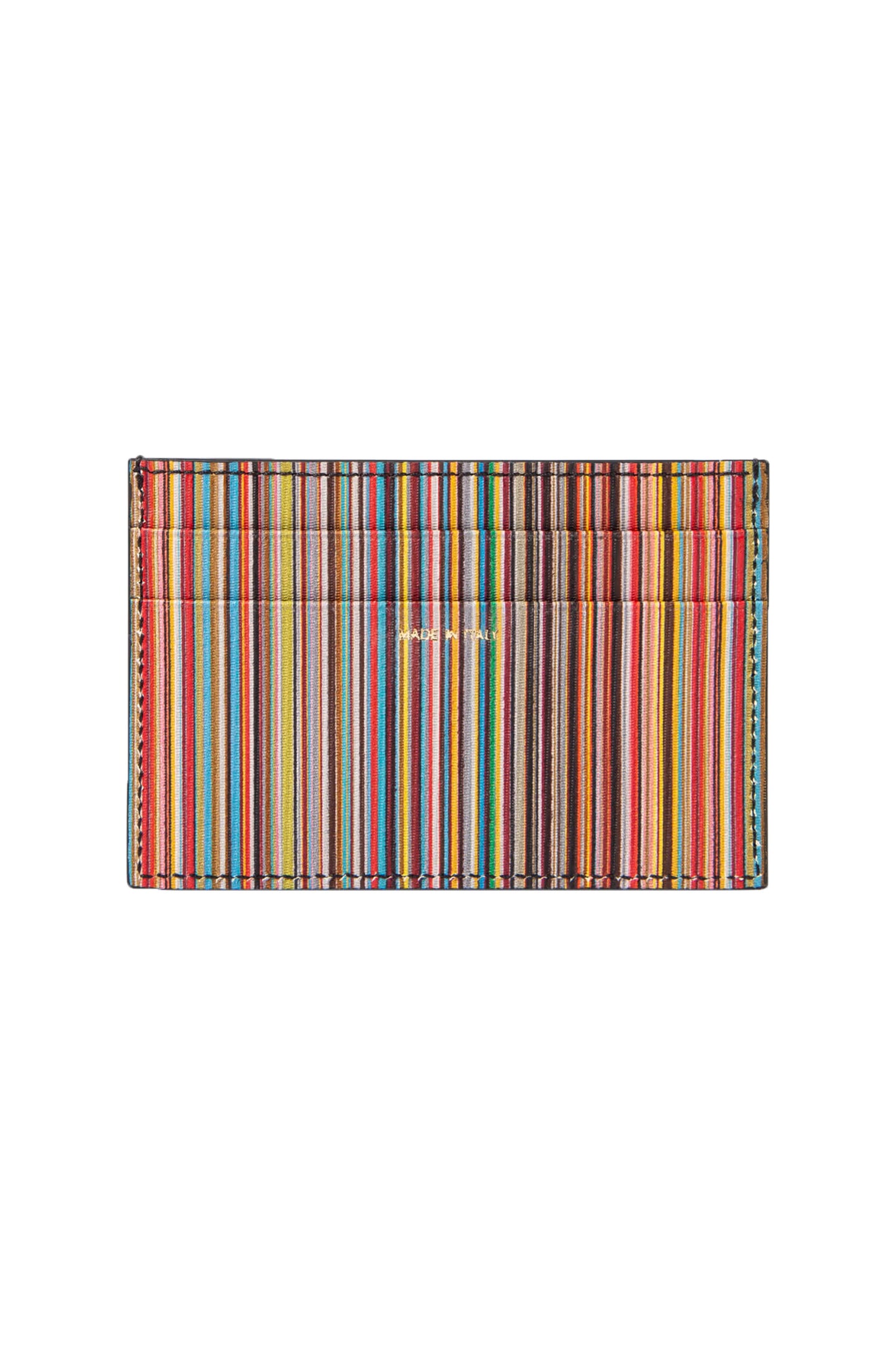 Paul Smith Signature Stripe Leather Card Holder Black