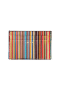 Paul Smith Signature Stripe Leather Card Holder Black Paul Smith