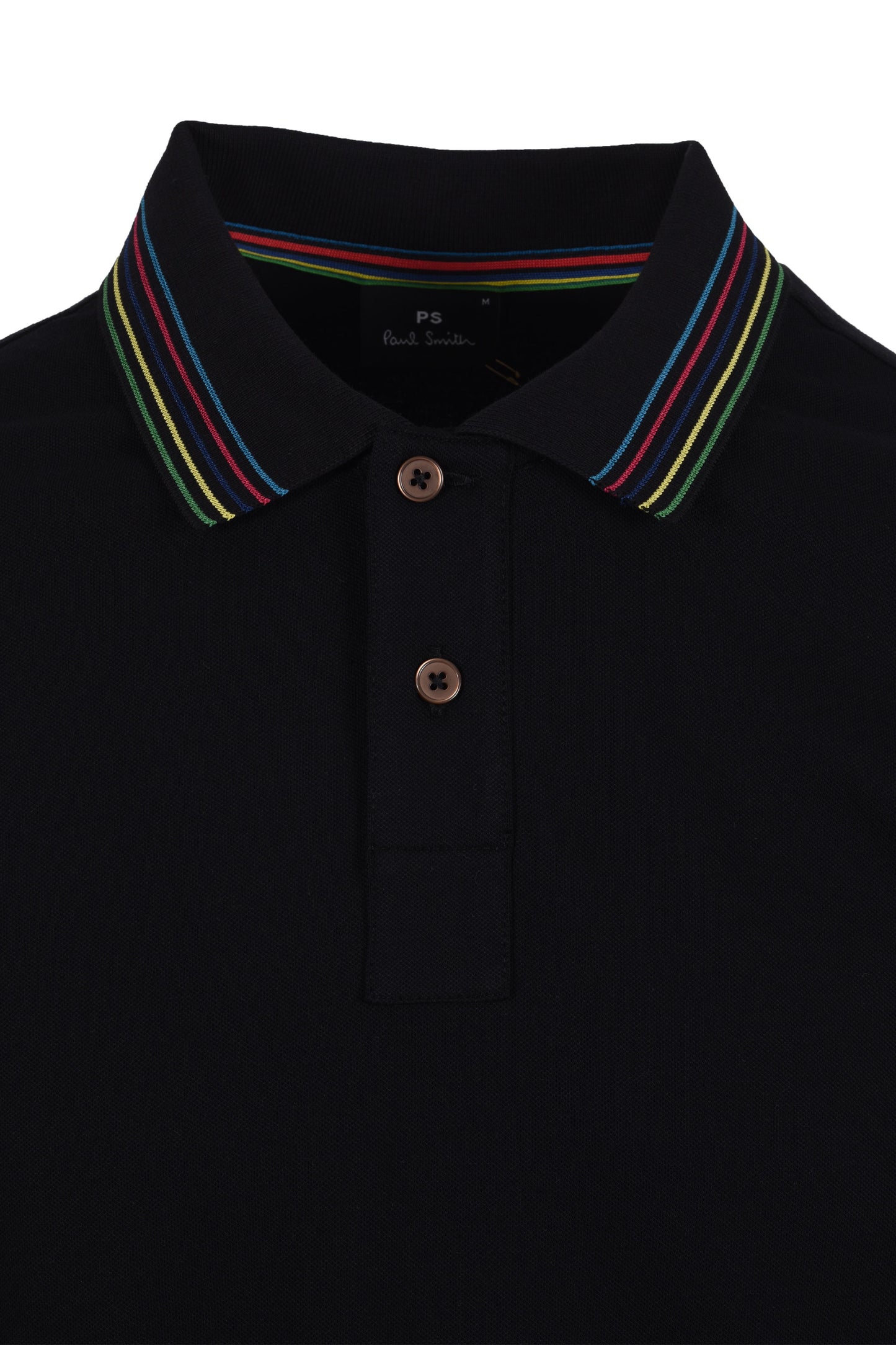 Paul Smith Stripe Collar Reg Fit Polo Black