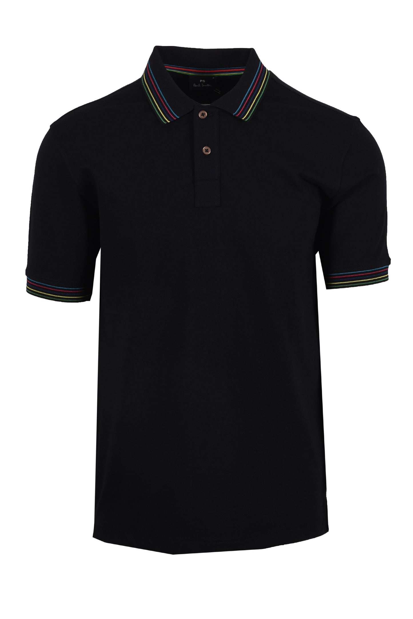 Paul Smith Stripe Collar Reg Fit Polo Black
