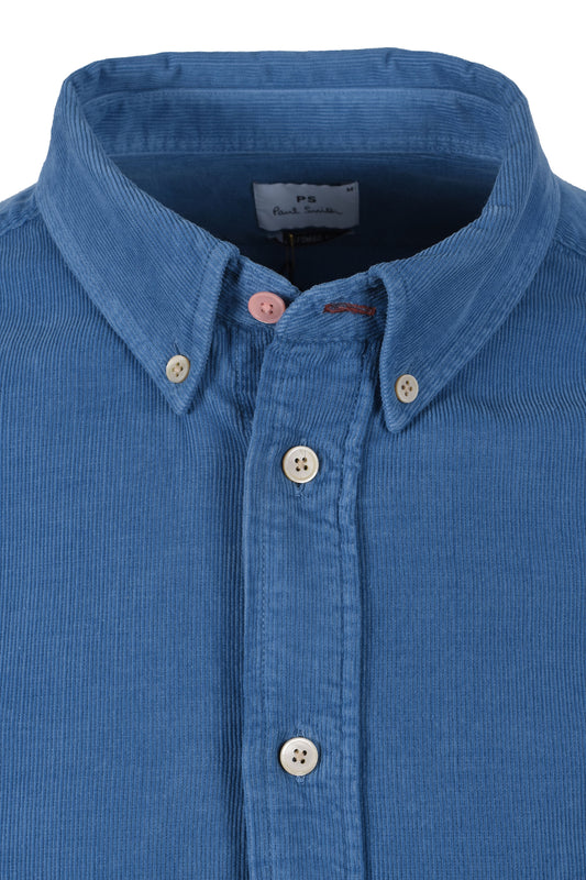 Paul Smith Tailored Corduroy Shirt Petrol Blue