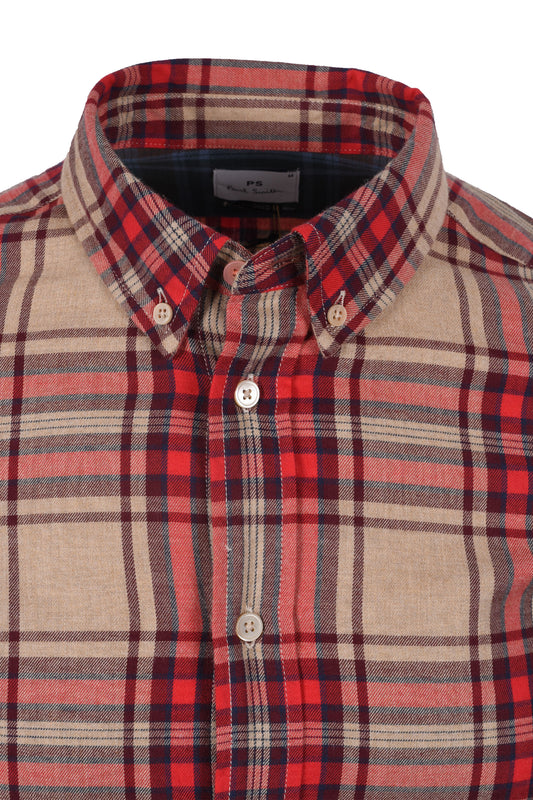 Paul Smith Tailored Fit Check Shirt Tan