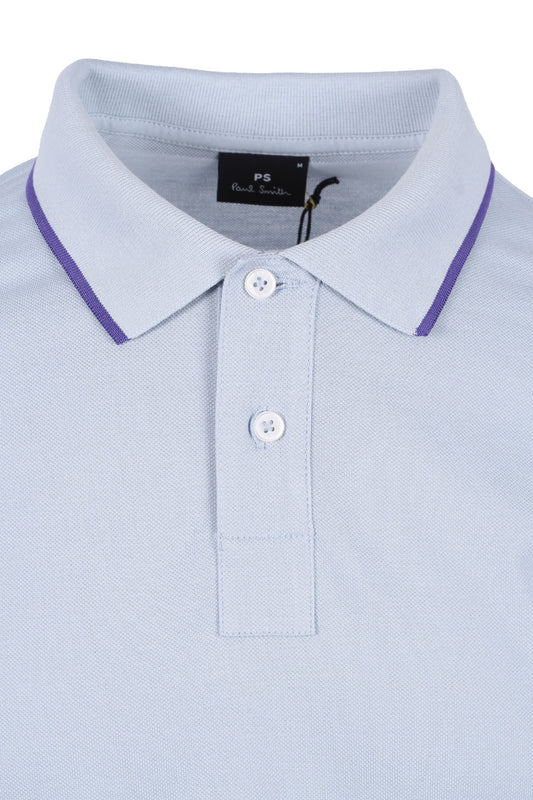 Paul Smith Zebra Tipped Polo Light Blue