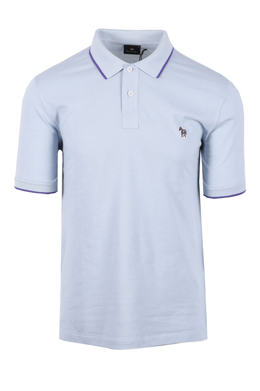 Paul Smith Zebra Tipped Polo Light Blue