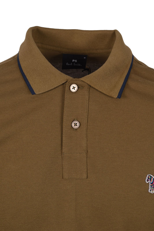 Paul Smith Zebra Tipped Polo Military Green