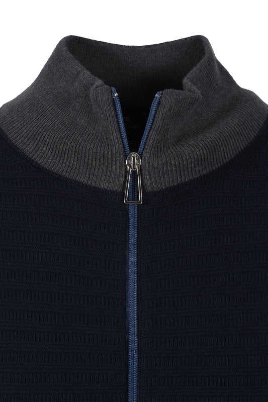 Paul Smith Zip Through Cardigan Dark Navy