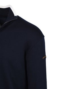 Paul & Shark Half Zip Knitwear Navy & Cream Paul & Shark