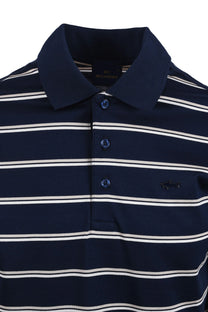 Paul & Shark POLO SHIRT NAVY BEIGE CREAM STRIPE Paul & Shark