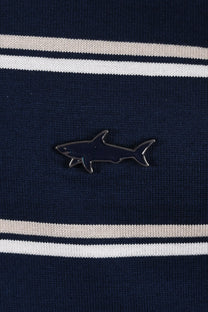 Paul & Shark POLO SHIRT NAVY BEIGE CREAM STRIPE Paul & Shark