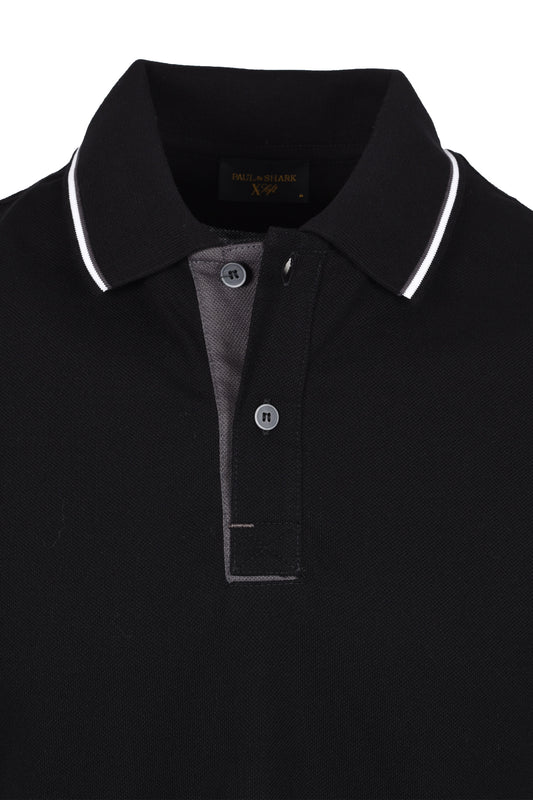 Paul & Shark Tipped Polo Shirt Black