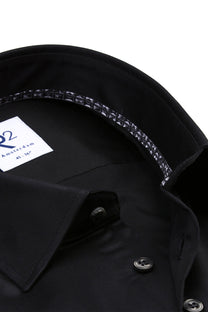 R2 BUTTON UNDER LONG SLEEVE SHIRT BLACK R2 Michael Stewart Menswear  Shirts