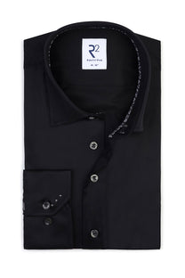 R2 BUTTON UNDER LONG SLEEVE SHIRT BLACK R2 Michael Stewart Menswear  Shirts