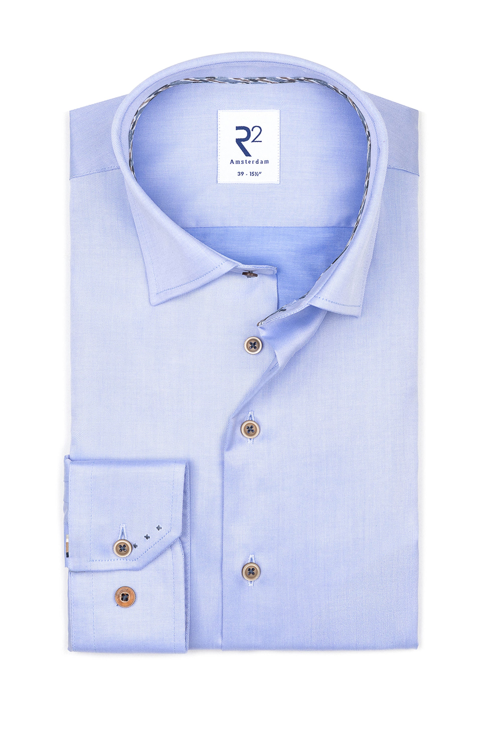 R2 BUTTON UNDER LONG SLEEVE SHIRT LIGHT BLUE R2 Michael Stewart Menswear  Shirts
