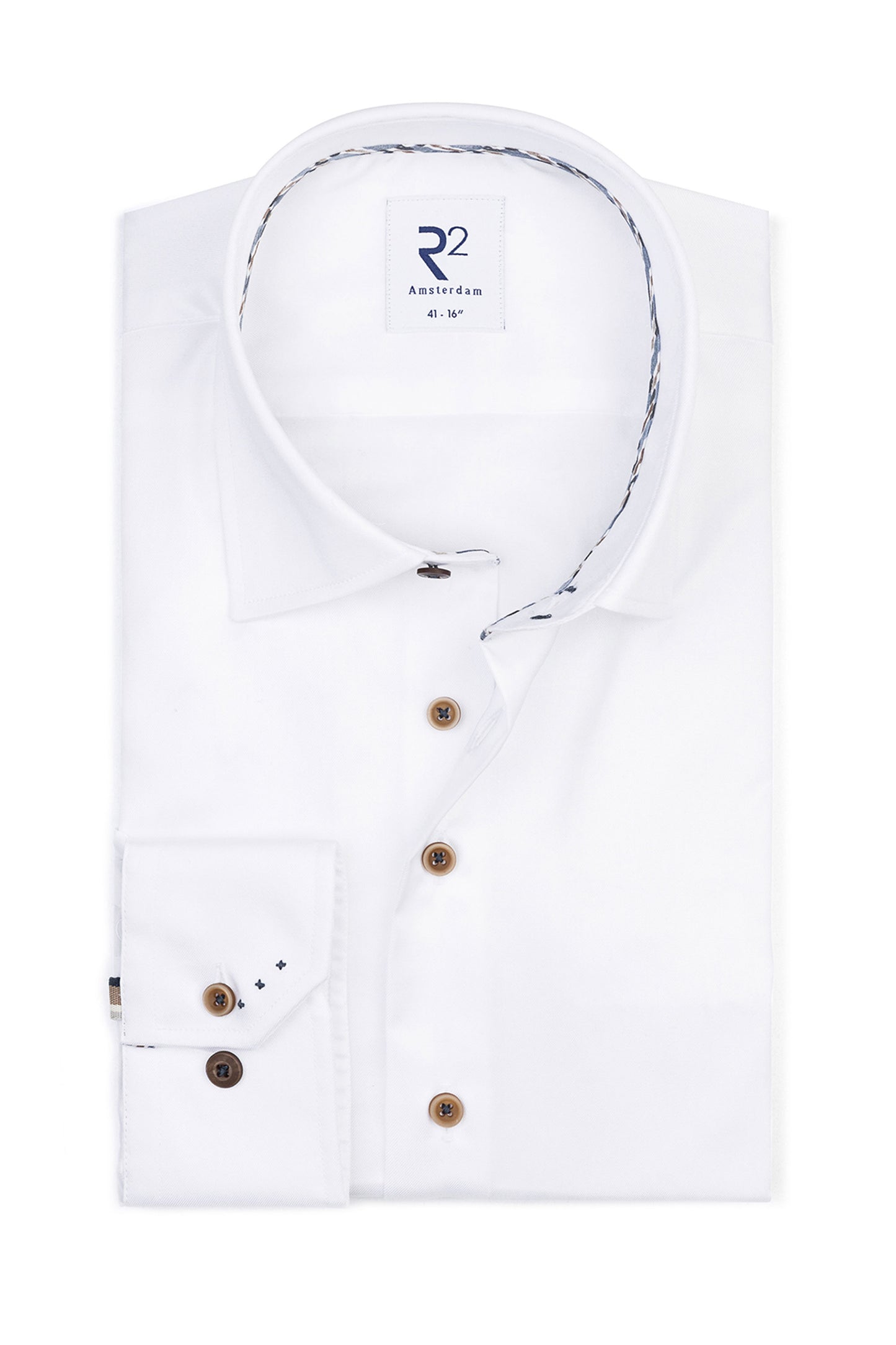 R2 BUTTON UNDER LONG SLEEVE SHIRT WHITE R2 Michael Stewart Menswear  Shirts
