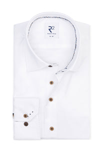 R2 BUTTON UNDER LONG SLEEVE SHIRT WHITE R2 Michael Stewart Menswear  Shirts