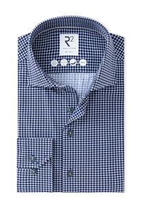 R2 CUT AWAY COLLAR LONG SLEEVE SHIRT BLUE R2 Michael Stewart Menswear  Shirts
