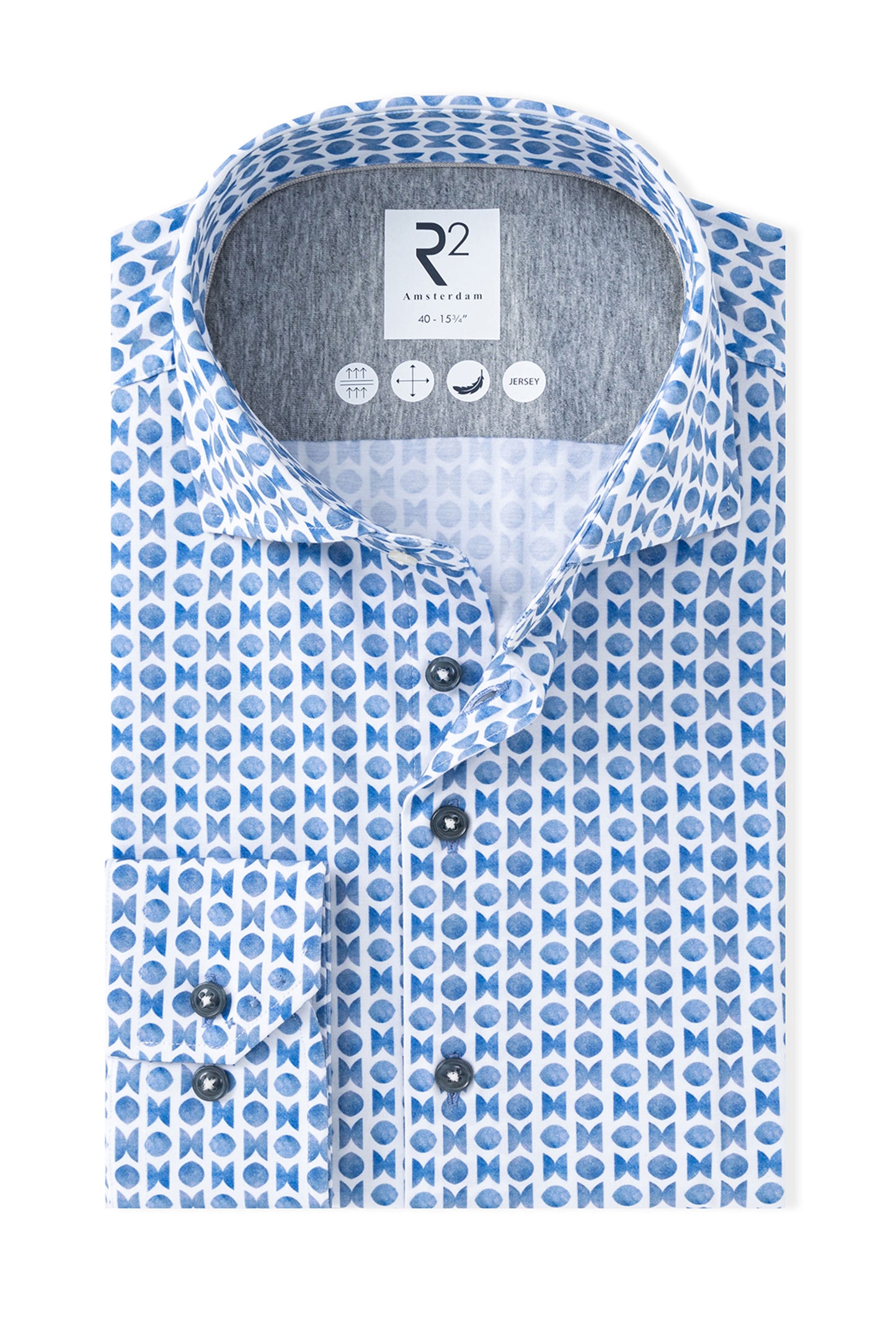 R2 CUT AWAY COLLAR LONG SLEEVE SHIRT LIGHT BLUE R2 Michael Stewart Menswear  Shirts
