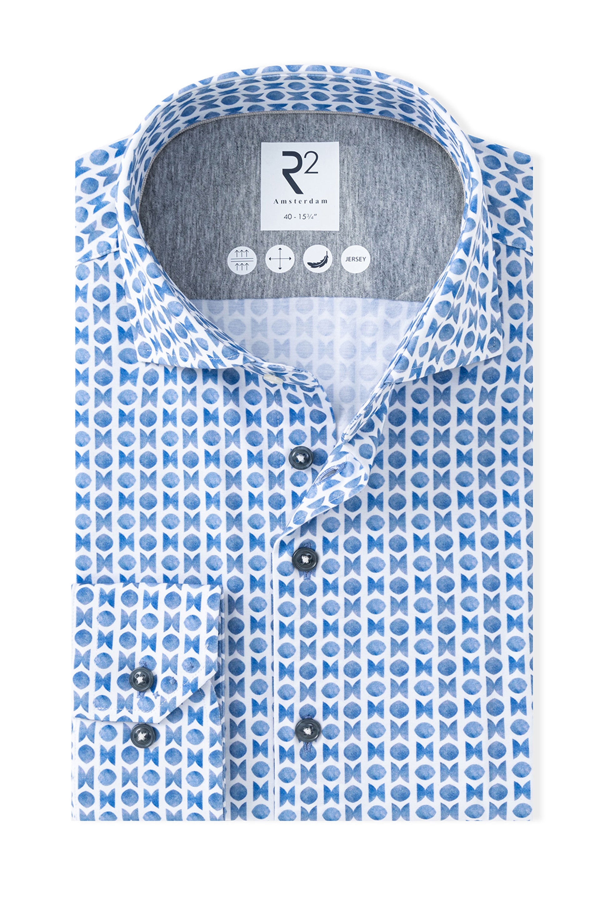 R2 CUT AWAY COLLAR LONG SLEEVE SHIRT LIGHT BLUE R2 Michael Stewart Menswear  Shirts