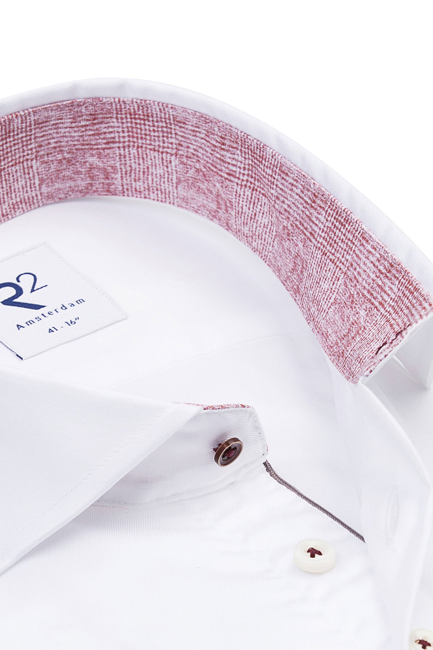 R2 CUT AWAY COLLAR LONG SLEEVED SHIRT WHITE R2 Michael Stewart Menswear  Shirts