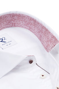 R2 CUT AWAY COLLAR LONG SLEEVED SHIRT WHITE R2 Michael Stewart Menswear  Shirts