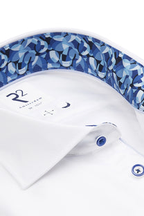 R2 CUT AWAY COLLAR LONG SLEEVED SHIRT WHITE R2