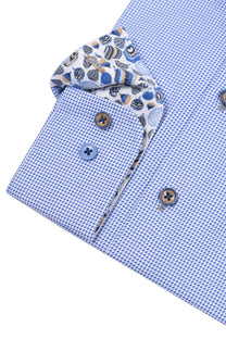 R2 Cut Away Collar Long Sleeved Shirt Blue R2