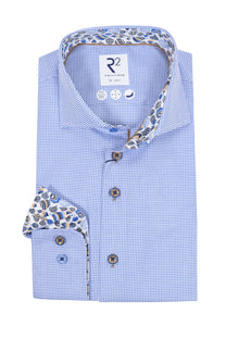R2 Cut Away Collar Long Sleeved Shirt Blue R2