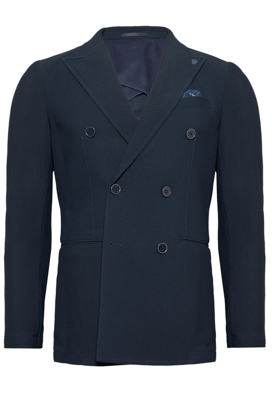 R2 DOUBLE BREASTED TRAVEL JACKET NAVY