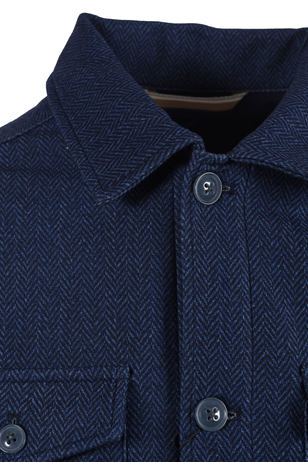 R2 HERRINGBONE OVERSHIRT NAVY R2 Michael Stewart Menswear  Shirts