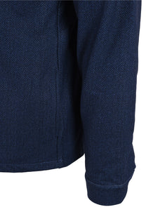 R2 HERRINGBONE OVERSHIRT NAVY R2 Michael Stewart Menswear  Shirts