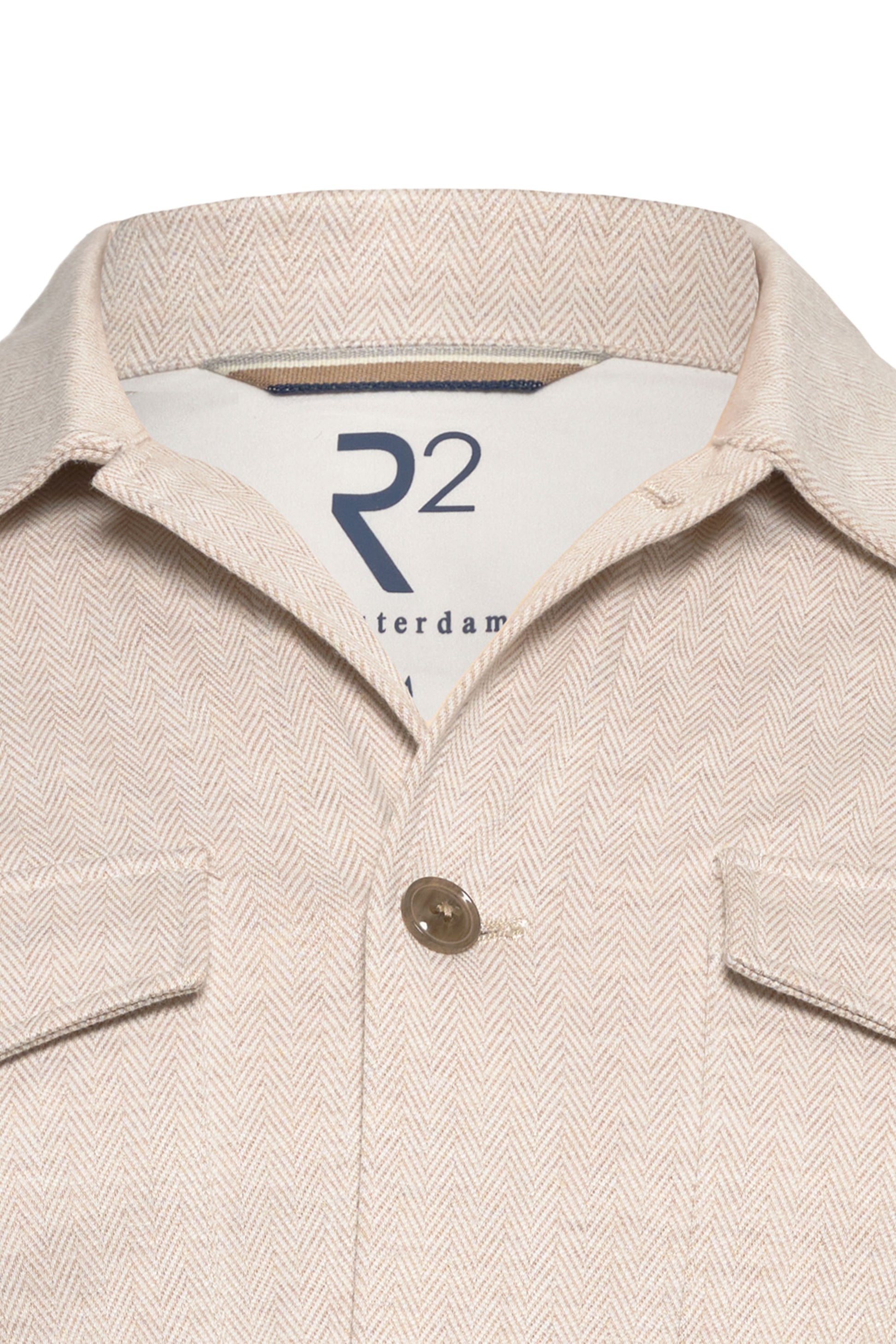 R2 HERRINGBONE OVERSHIRT OFF WHITE R2 Michael Stewart Menswear  Shirts