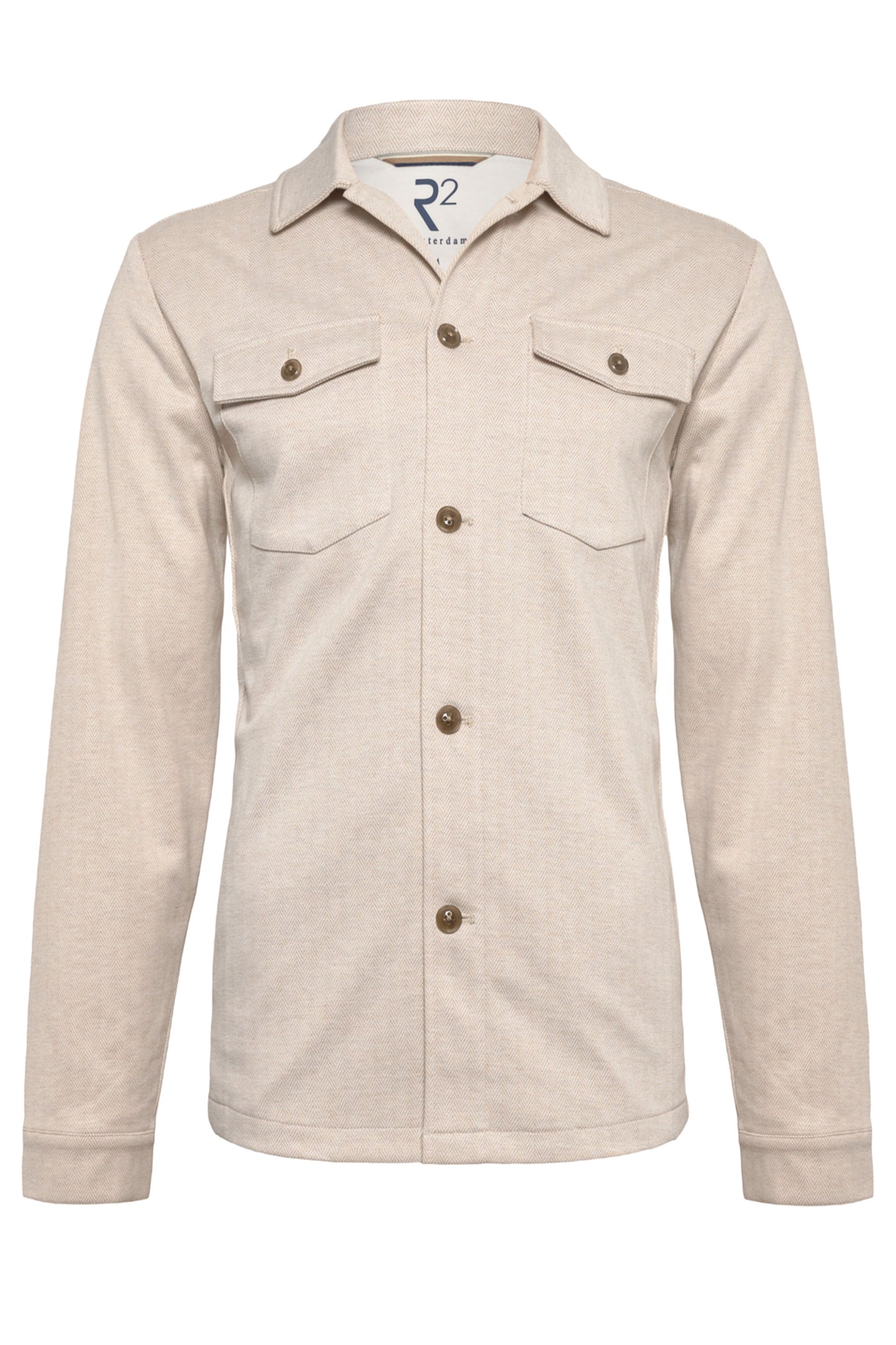 R2 HERRINGBONE OVERSHIRT OFF WHITE R2 Michael Stewart Menswear  Shirts