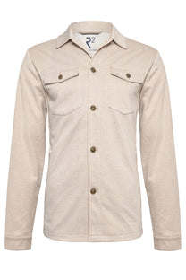 R2 HERRINGBONE OVERSHIRT OFF WHITE R2 Michael Stewart Menswear  Shirts