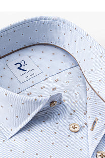 R2 LONG SLEEVE CUT AWAY COLLAR SHIRT LIGHT BLUE