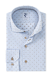R2 LONG SLEEVE CUT AWAY COLLAR SHIRT LIGHT BLUE