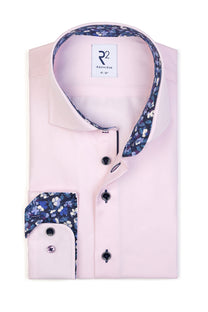 R2 LONG SLEEVED CUT AWAY COLLAR SHIRT PINK R2 Michael Stewart Menswear  Shirts