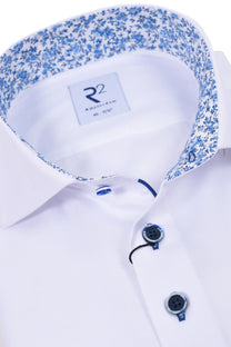 R2 LONG SLEEVED CUT AWAY COLLAR SHIRT WHITE R2